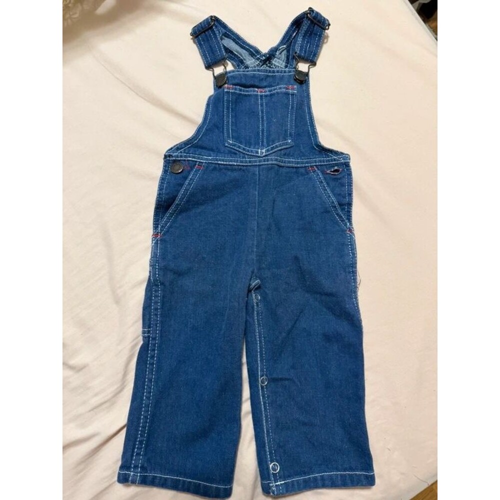 Vintage 100% cotton denim overalls 12m